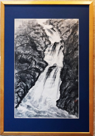 06「瀑 流」 70ｘ40　阿部和子　城山墨彰会
