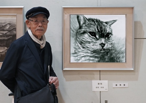 受賞作品　「雄視」　F１０号と共に