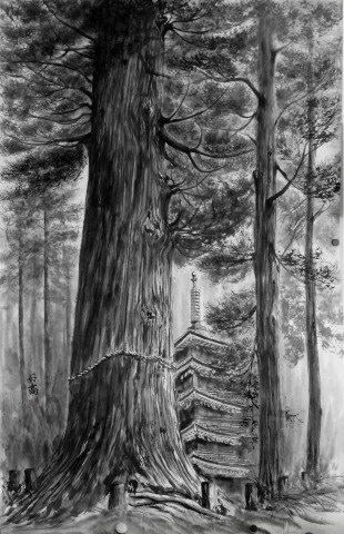 20「羽黒山の翁杉」 F80 国書39 20「羽黒山の翁杉」 F80 国書39