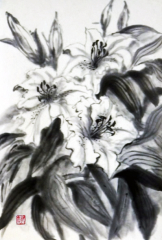 42「カサブランカ」F8 花展5 42「カサブランカ」F8 花展5