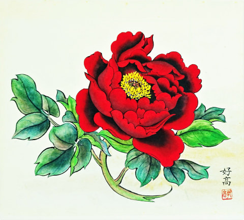 50「ぼたん富貴」F6　花展6