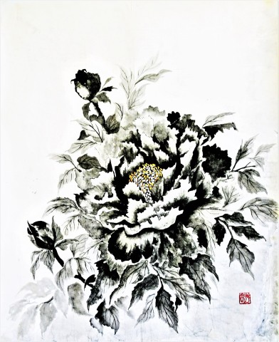 52「黒牡丹」F10　花展6