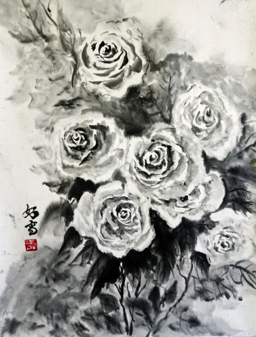 61「薔薇」F8　花展7