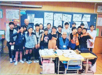 相模原市夢の丘小学校　学童水墨画教室　情景