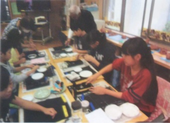 相模原市夢の丘小学校　学童水墨画教室　情景