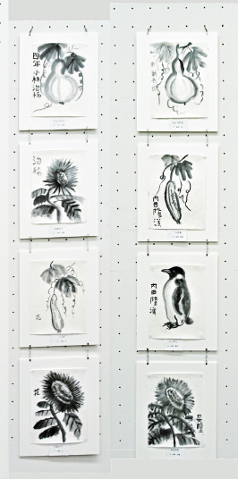 鳶尾小学校水墨画教室作品　第61回現水展出展