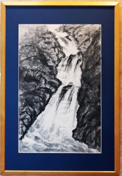 06「瀑 流」 70ｘ40　阿部和子　城山墨彰会