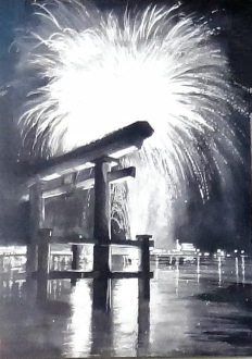 01　「年越しの箱根」　F30　2013　第27回現代日墨展準大賞
